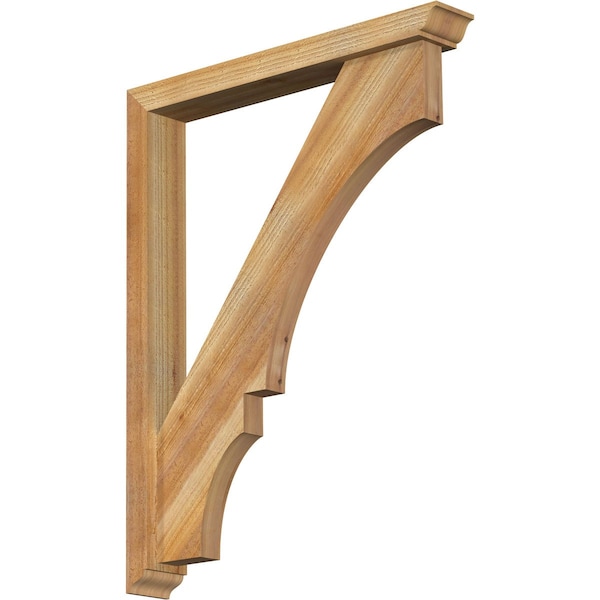 Ekena Millwork Balboa Traditional Rough Sawn Bracket w/ Offset Brace, Western Red Cedar, 4"W x 28"D x 36"H BKT0402X28X36BOA01RWR - main